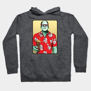 Tiki Frankenstein w/ thatch background Hoodie